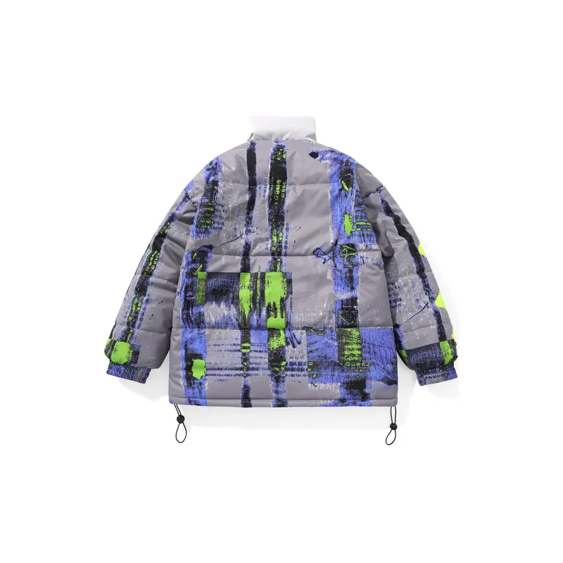 GENANX Puffer Jackets Unisex Gray Blue-2