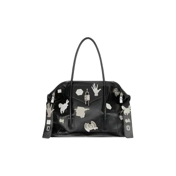 Givenchy BSTROY Collaboration Antigona Lock Calfskin Shoulder Bag Crossbody Bag Handbag Medium Size Women's Black