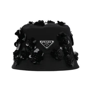 PRADA Logo Plaque Bucket Hat