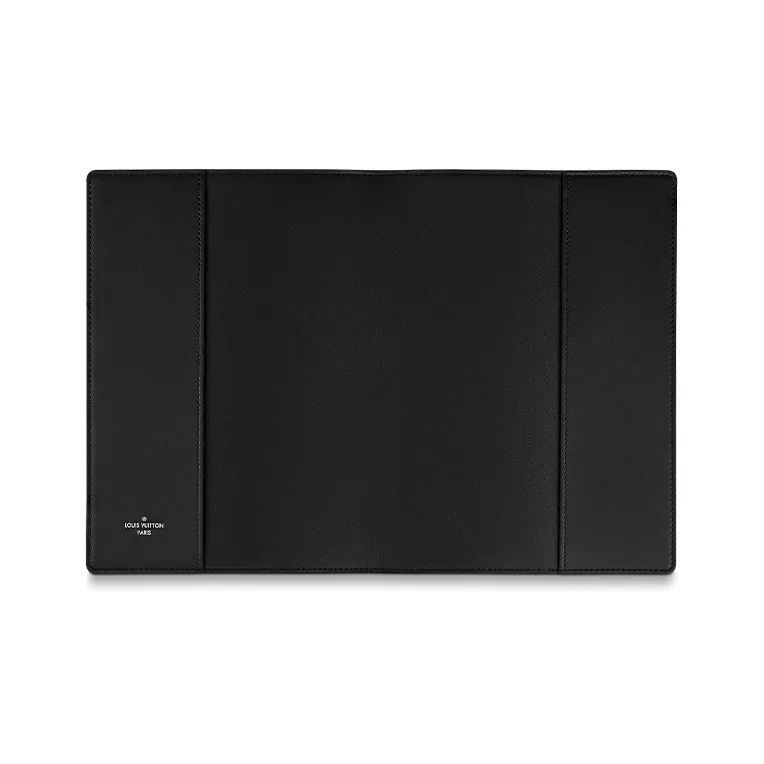LOUIS VUITTON Coated Canvas With Leather Notebook Cover Bag Accessory Unisex Black-2