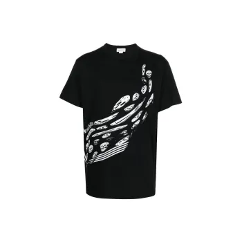 Alexander McQueen Skeleton print Short sleeved T shirt