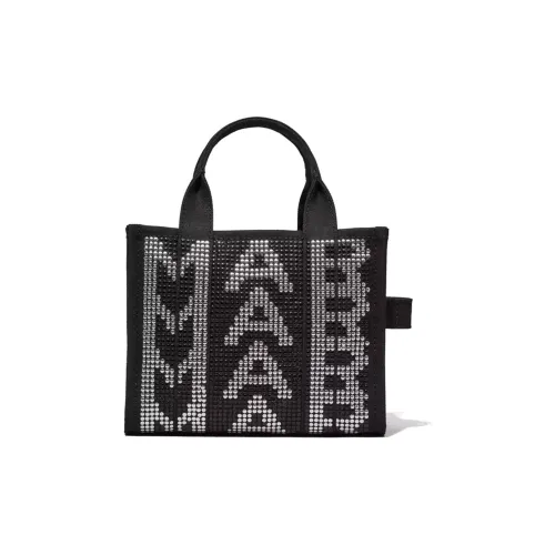 MARC JACOBS Cotton Canvas Tote Bag Shopping Bag Shoulder Bag Crossbody Bag Handbag Mini Women's Black & Gray