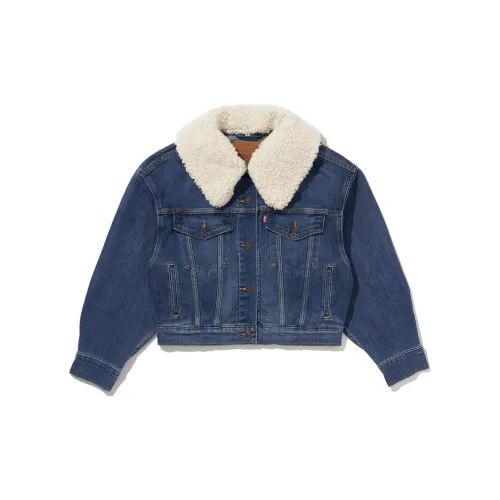 Levis Cropped Coats Women's Blue