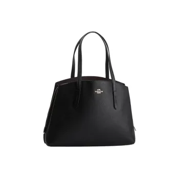 COACH Charlie Leather Tote Bag Shopping Bag Shoulder Bag Handbag Large Size Women's Black