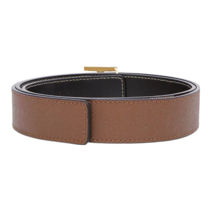 Burberry Smooth Buckle Comfortable Fashion Belt Women's Brown Width  3cm-1
