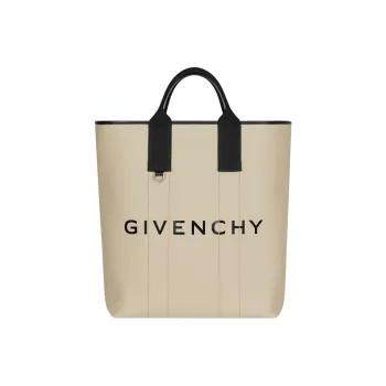 GIVENCHY Cotton With Calfskin Tote Bag Shopping Bag Shoulder Bag Crossbody Bag Handbag Large Size Men's Natural Beige