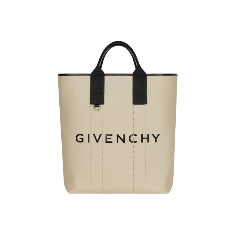 GIVENCHY Cotton With Calfskin Tote Bag Shopping Bag Shoulder Bag Crossbody Bag Handbag Large Size Men's Natural Beige-0