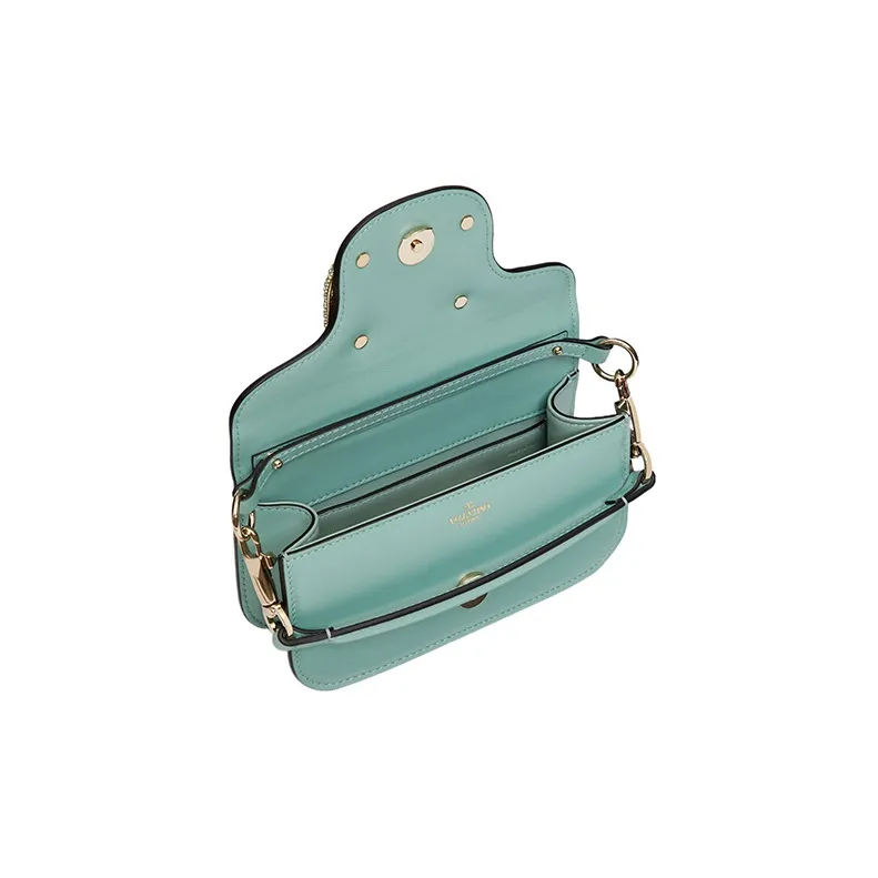 Valentino Faux Crystal Shoulder Bag, Crossbody Bag, Handbag Mini Women's Blue-5
