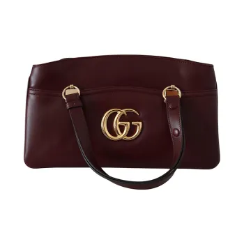 GUCCI Arli Calfskin Handbag, Shoulder Bag Large Size Women's Red