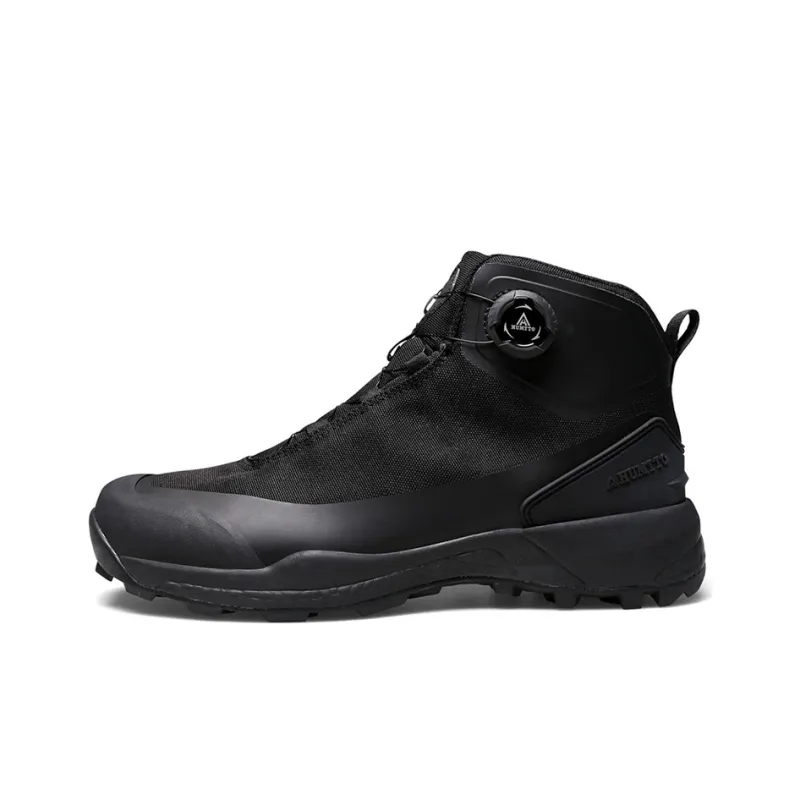 HUMTTO Slip Resistant, Abrasion Resistant, Breathable Mid Top Hiking Shoes Men's Black-0