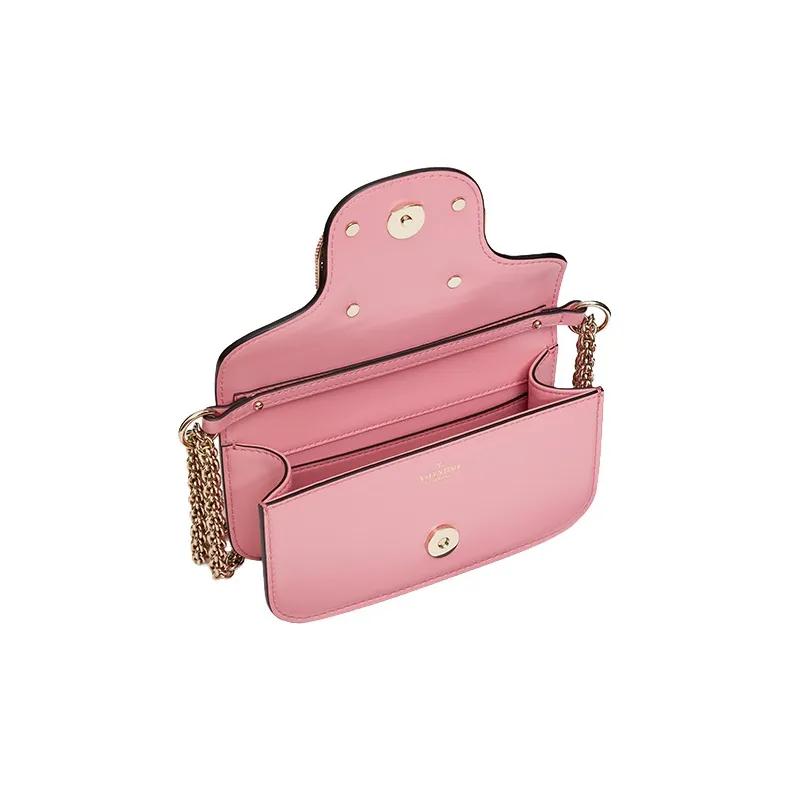 Valentino Locò Faux Crystal Shoulder Bag, Crossbody Bag, Handbag Mini Women's Pink-5