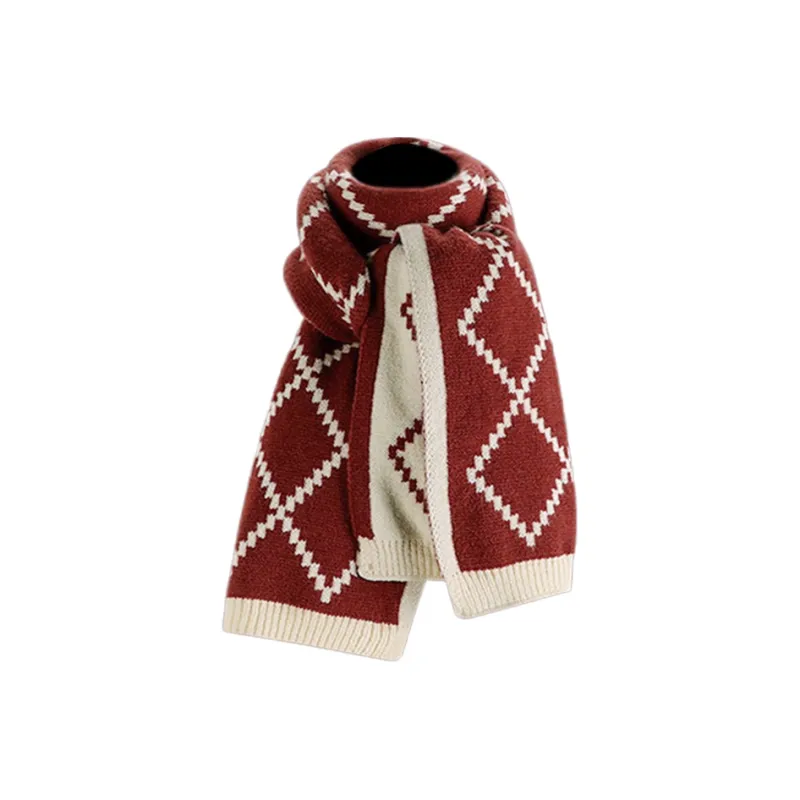 MUSTKOO Knit Scarves Women's Red-2