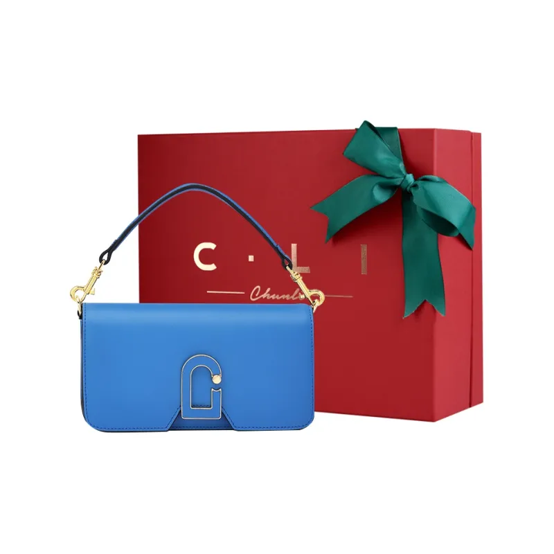 C.LI Genuine Leather Handbag Shoulder Bag Crossbody Bag Women's Bag Regular Women's Klein Blue/Elf Green/Serene White-11