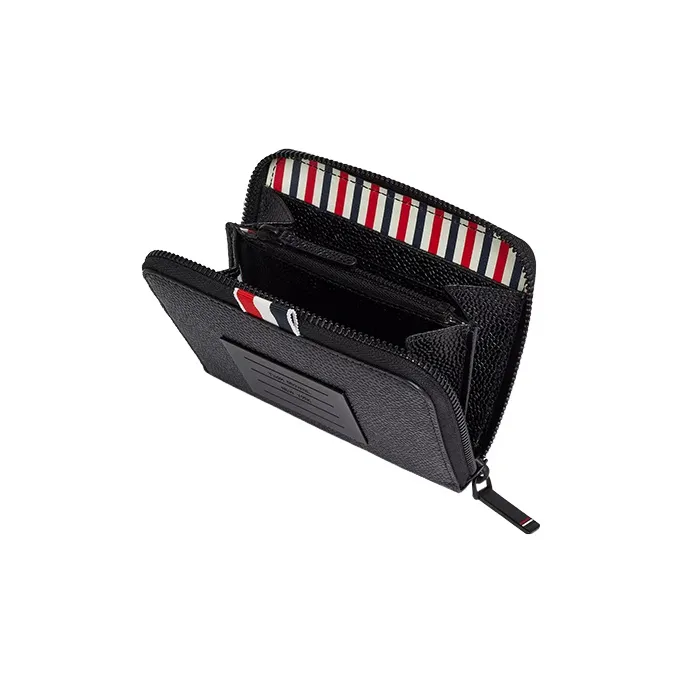 THOM BROWNE· Pebble Texture Calfskin Wallet Women's Black-2