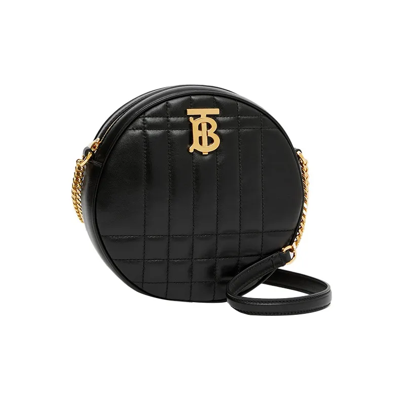 Burberry Lambskin Small Round Bag Shoulder Bag Crossbody Bag Mini Women's Black-1