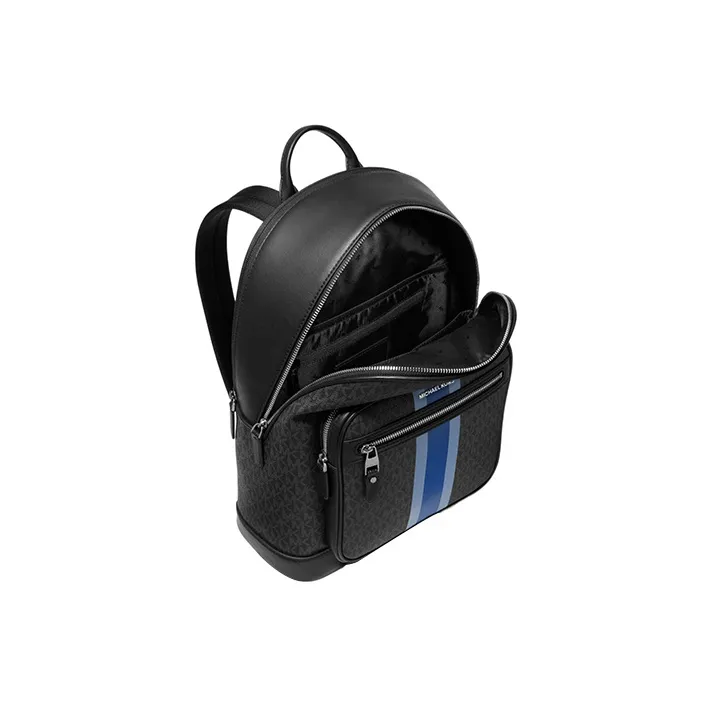 MICHAEL KORS Hudson Polyester Backpack Men's Black & Blue-2