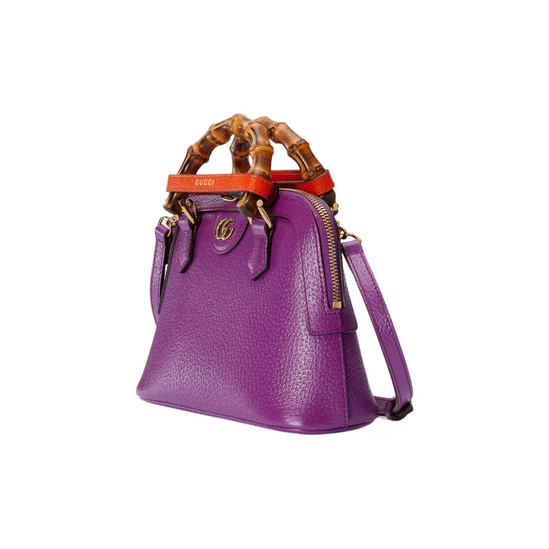 GUCCI Diana Leather Tote Bag Shopping Bag Shoulder Bag Crossbody Bag Handbag Mini Women's Purple-1