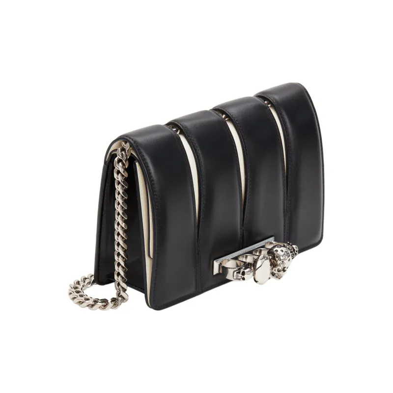 Alexander McQueen With Cow Leather And Sheepskin Handheld Crossbody Bag, Shoulder Bag Women's Black/Ivory-2