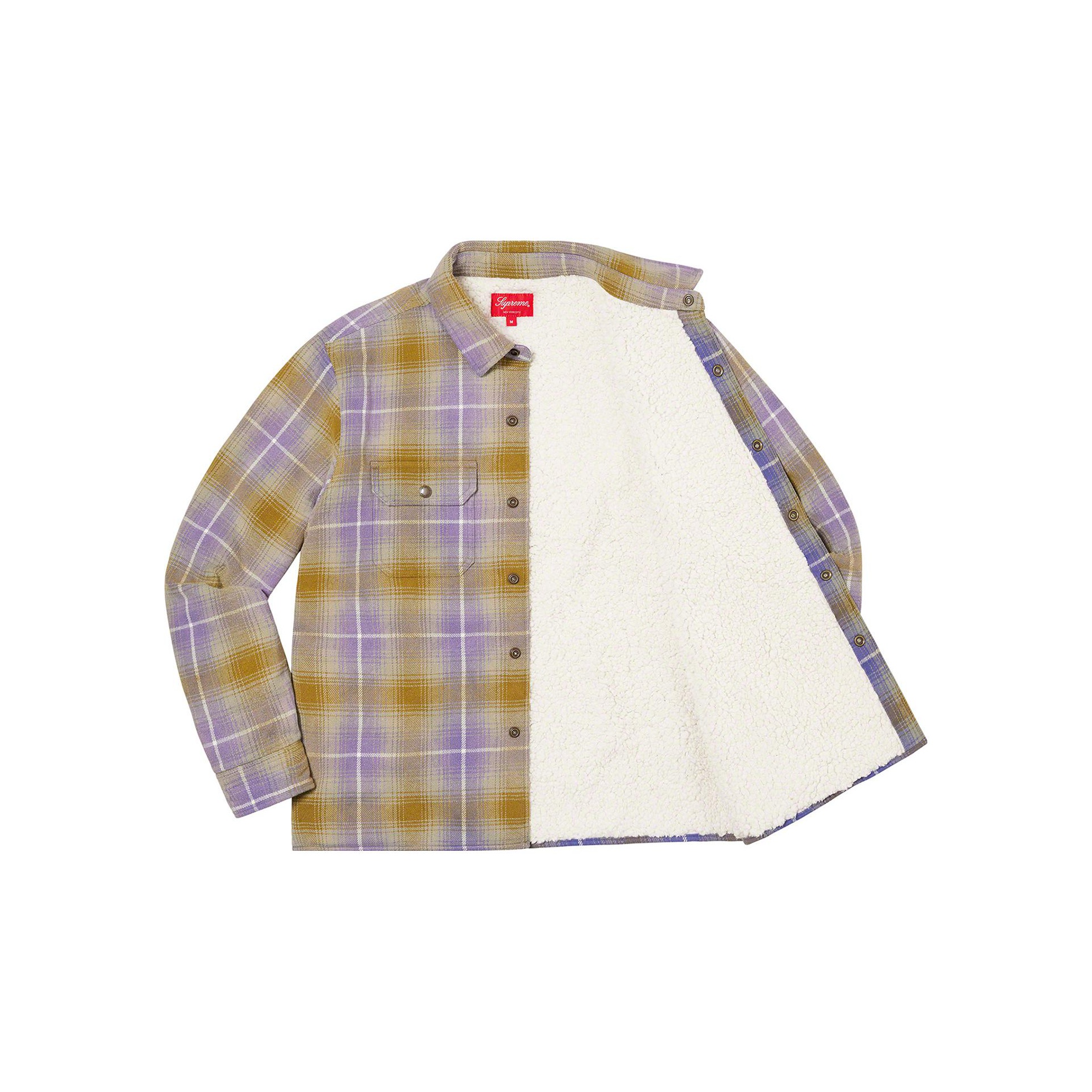 Supreme Shearling Lined Flannel Shirt - POIZON