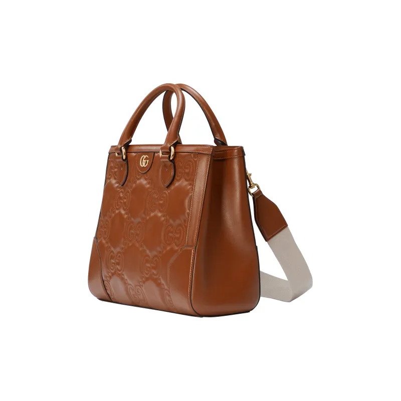 GUCCI Quilting Leather Tote Bag Shopping Bag Shoulder Bag Crossbody Bag Handbag Women's Brown-1