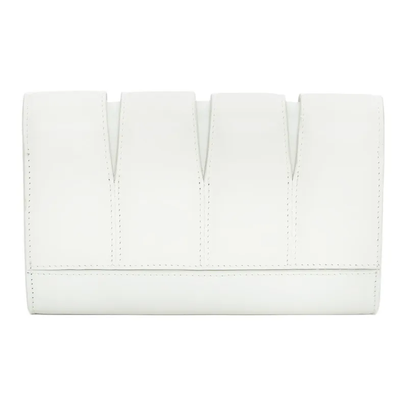 Alexander McQueen Sheepskin With Cow Leather One Shoulder Crossbody Clutch Women's Ivory-2