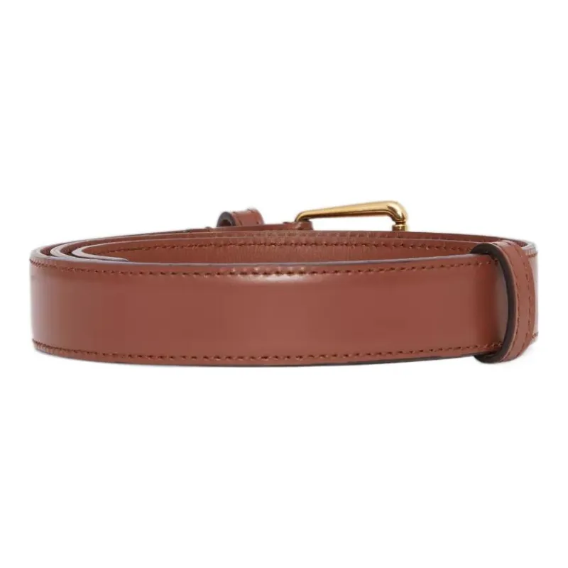 Burberry TB Logo Pin Buckle Smooth Cowhide Leather Belt Women's Brown Width: 2cm-2