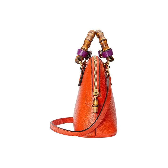 GUCCI Diana Leather Tote Bag Shopping Bag Shoulder Bag Crossbody Bag Handbag Mini Women's Orange-3