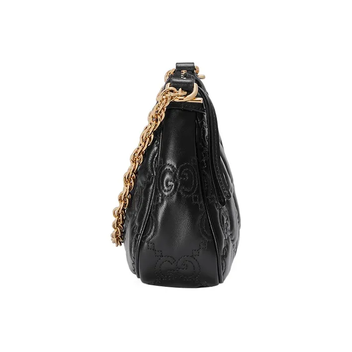GUCCI GG Matelassé Leather Pochette, Shoulder Bag Shoulder Bag, Handbag Women's Black-3