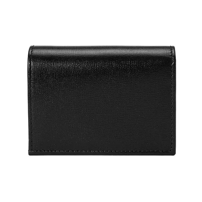 GUCCI Horsebit 1955 Leather Card Holder Wallet Women's Black-2