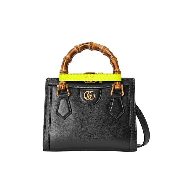 GUCCI Diana Leather Bag Strap Women's Yellow-3