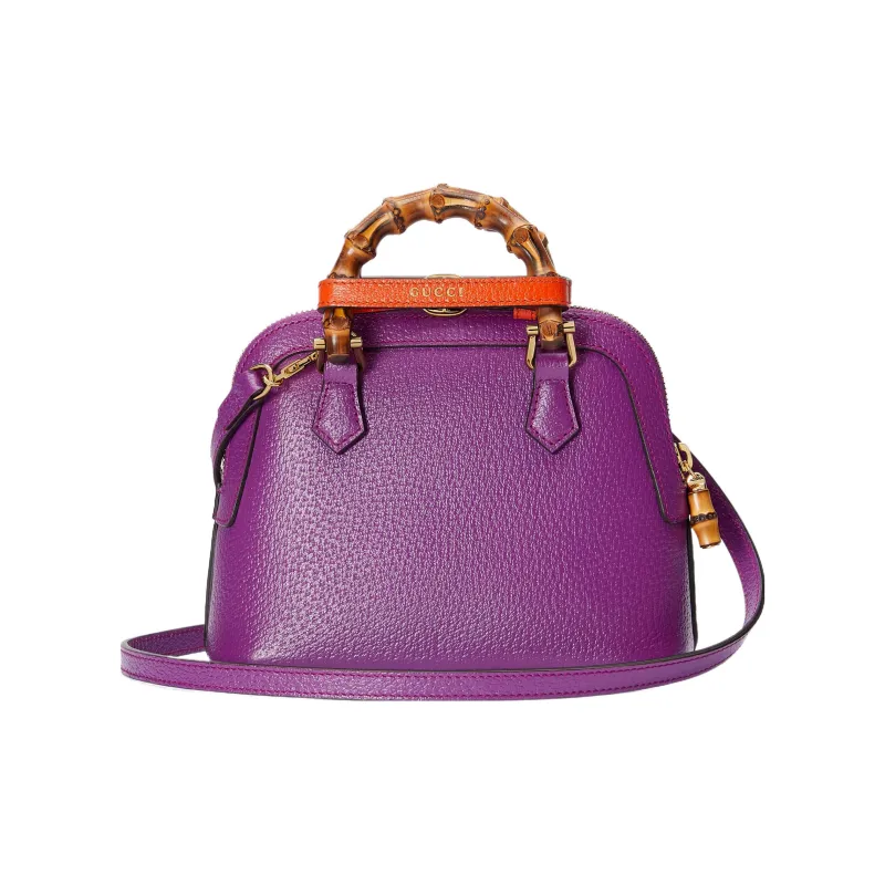 GUCCI Diana Leather Tote Bag Shopping Bag Shoulder Bag Crossbody Bag Handbag Mini Women's Purple-3
