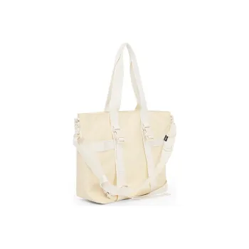 MYEDITION Nylon Fabric Versatile Tote Bag Shoulder Bag Regular Unisex Ecru Small Size/Khaki Small Size