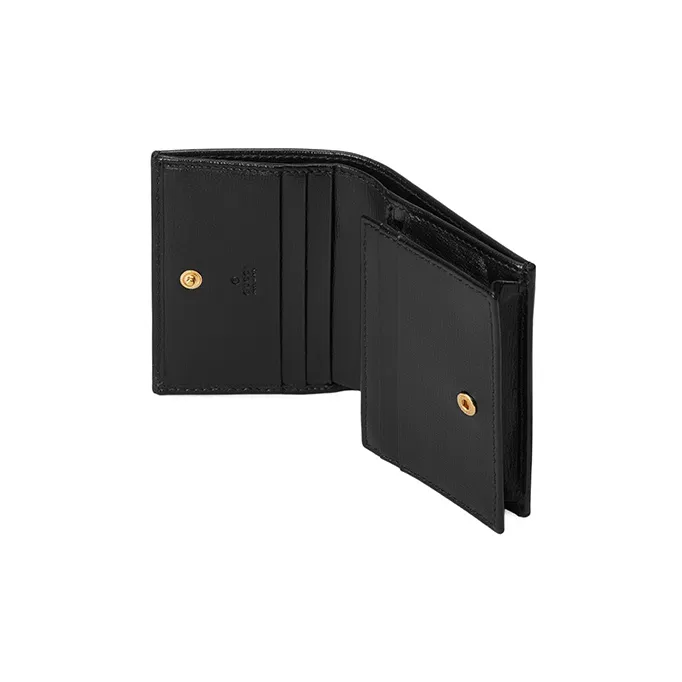 GUCCI Horsebit 1955 Leather Card Holder Wallet Women's Black-4