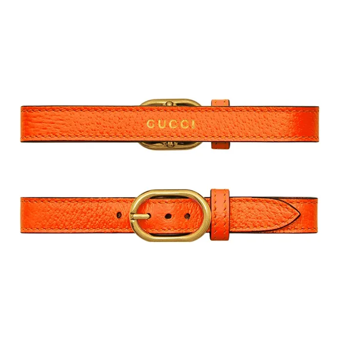 GUCCI Leather Diana Bamboo Bag Shoulder Strap Small Size Women's Orange-0