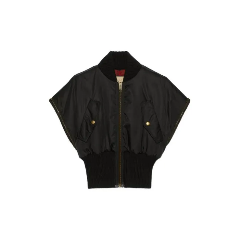 GUCCI Padded Cropped Bomber Jacket-1