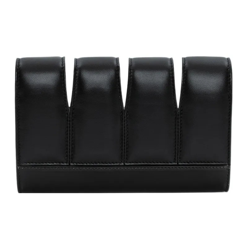 Alexander McQueen With Cow Leather And Sheepskin One Shoulder Crossbody Clutch Women's Black/Ivory-2
