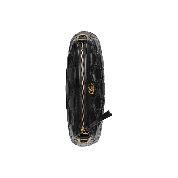 GUCCI GG Matelassé Leather Pochette, Shoulder Bag Shoulder Bag, Handbag Women's Black-6