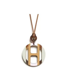 HERMES H Equipe Buffalo Horn Necklaces Women's