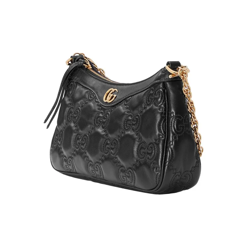 GUCCI GG Matelassé Leather Pochette, Shoulder Bag Shoulder Bag, Handbag Women's Black-2