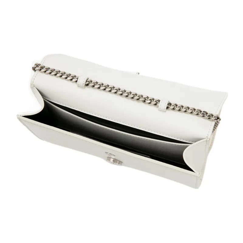 Alexander McQueen Sheepskin With Cow Leather One Shoulder Crossbody Clutch Women's Ivory-3