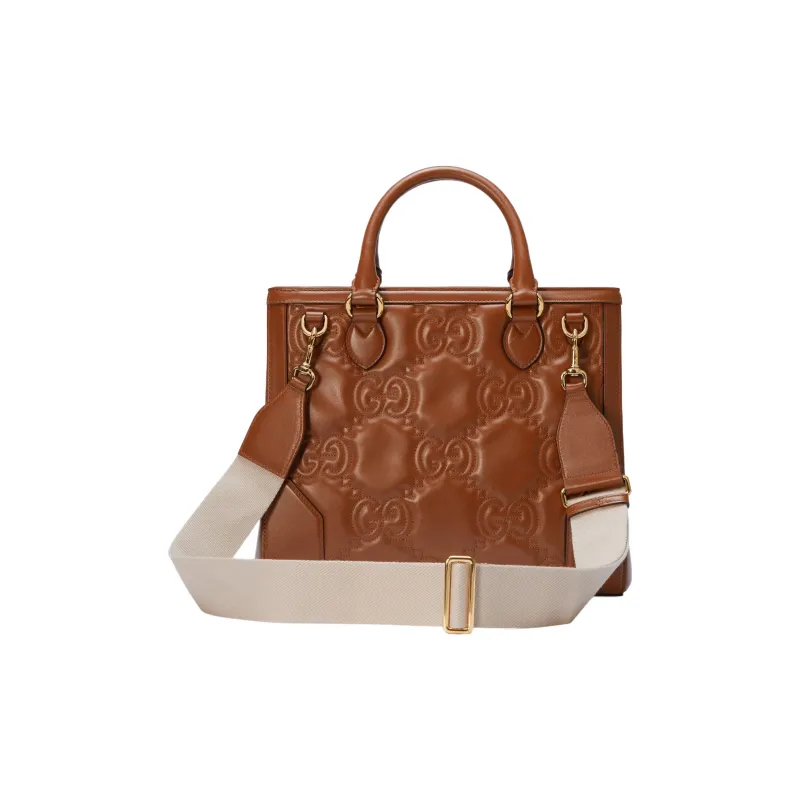 GUCCI Quilting Leather Tote Bag Shopping Bag Shoulder Bag Crossbody Bag Handbag Women's Brown-2