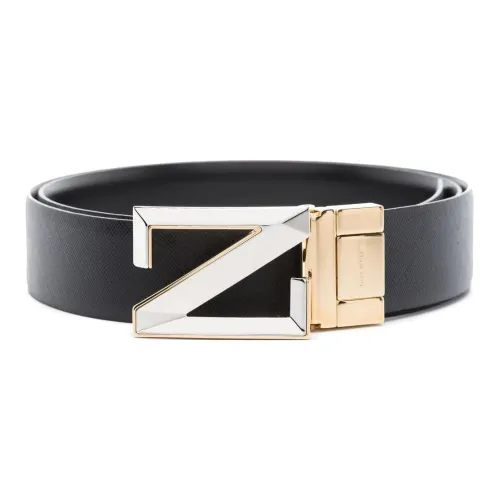 Zzegna Leather Belts Men Black