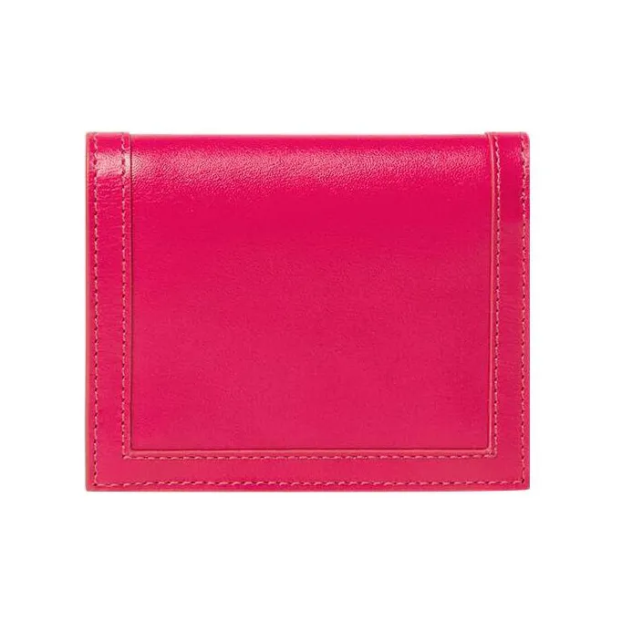 VERSACE Greca Goddess Cow Leather Patchwork With Sheepskin Wallet Women's Pink-1