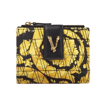 VERSACE Virtus Sheepskin Wallet Regular Women's Gold/Black