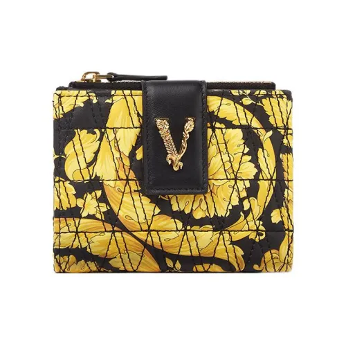VERSACE Virtus Sheepskin Wallet Regular Women's Gold/Black