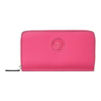 VERSACE La Medusa Calfskin Leather Wallet Women's Pink