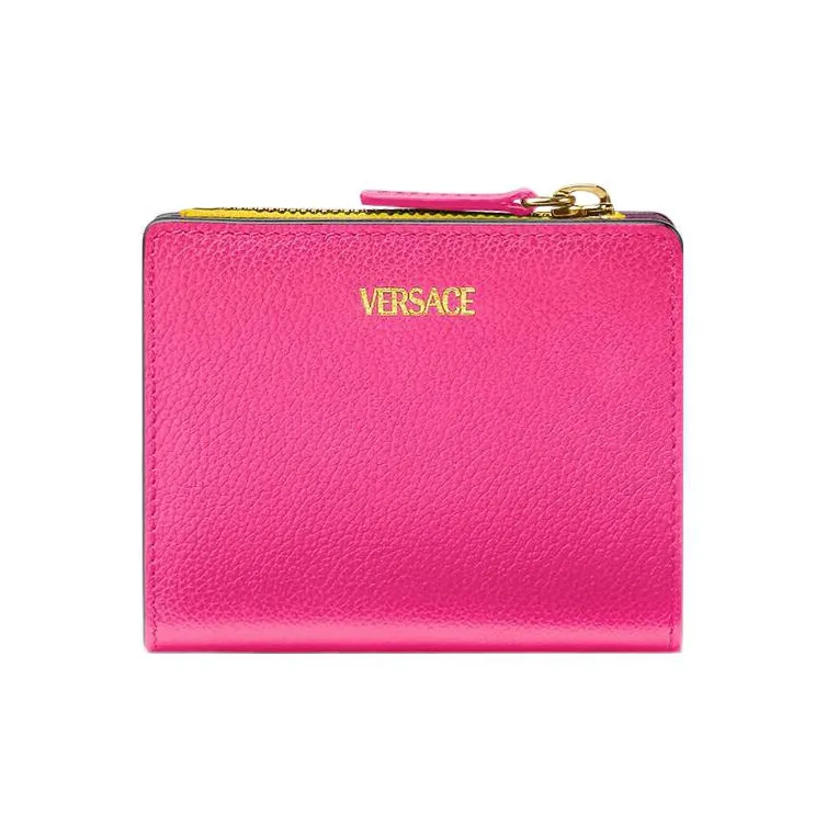 VERSACE La Medusa Cow Leather Wallet Women's Pink-1