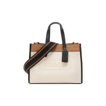 COACH Field Leather Tote Bag Shopping Bag Handbag Shoulder Bag Women's White With Milk Tea Brown