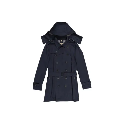 Burberry Trench Coats Men Blue