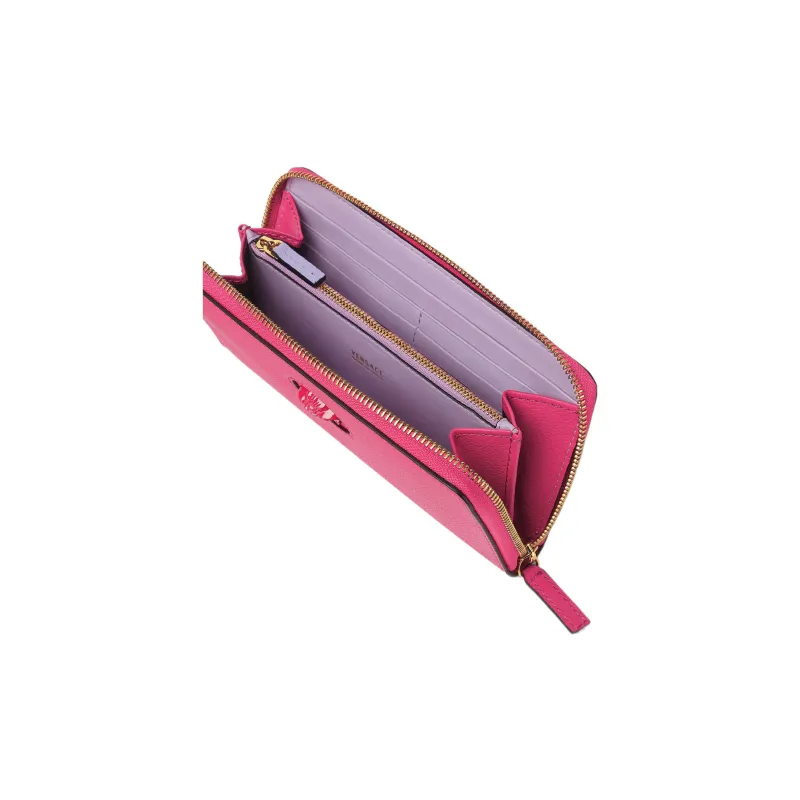 VERSACE La Medusa Calfskin Leather Wallet Women's Pink-2